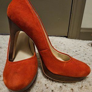 Orange Suade Heels